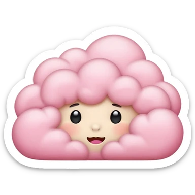 pink cloud, sleepy sticker