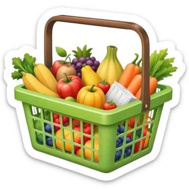 shopping basket full of groceries sticker