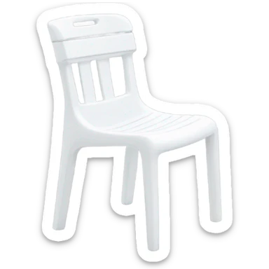 White plastic garden chair sticker