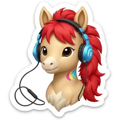 red pony streamer with gaming head set sticker
