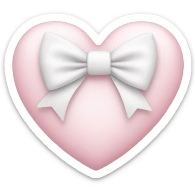 Pastel pink heart with white bow sticker