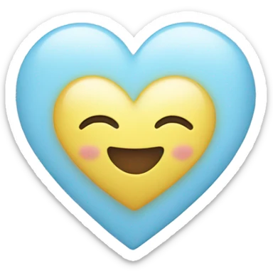 Light blue heart with clouds sticker