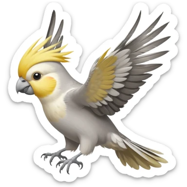cockatiel flying  sticker
