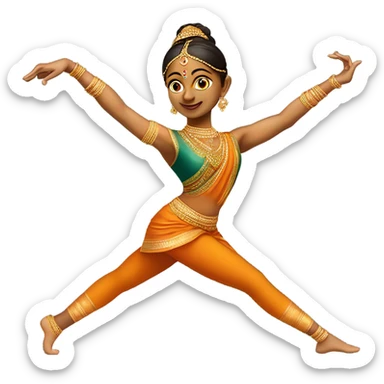 a bharatanatyam dancer with medium to deep skin tone doing the nataraja pose sticker