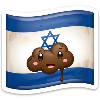 Flag of israel with poop sticker