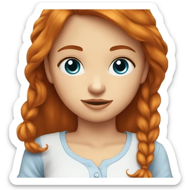 Fille rousse aux yeux bleus avec une chemise  sticker