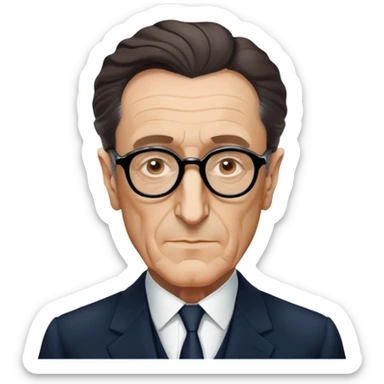 Maurice Merleau-Ponty, French philosopher, glasses, suit, intellectual vibe sticker
