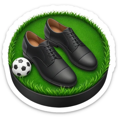 Black suit shoes circular patch of football grass sticker