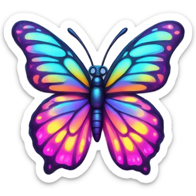 lisa frank neon butterfly sticker