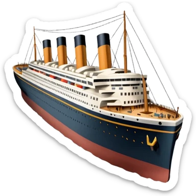 Make the Titanic sinking in the front In splits In the middle sticker
