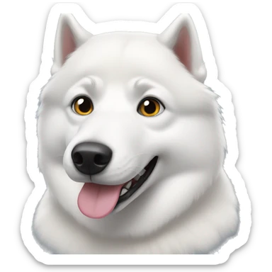 white husky with 2 different colored eyes sticker