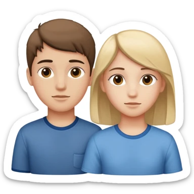 two adolescents, one male and one female, side by side, both with visible changes of puberty, no text sticker