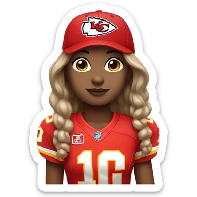 Girl in chiefs jersey sticker