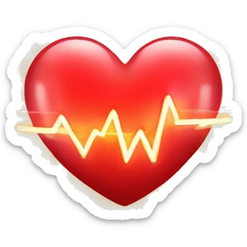 Biggest red heart and shining with love rays all around it and a light in the middle and with a heartbeat sound sticker