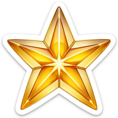 A radiant yellow dream star emerges, carefully being built by hands connecting delicate strands of golden thread and translucent panels of glowing amber glass. sticker