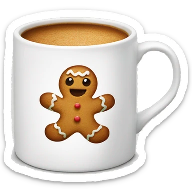 White mug with gingerbread man inside sticker
