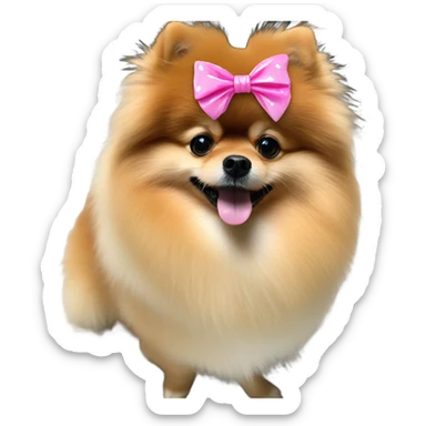 Pomeranian wearing a bow  sticker