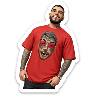 outdoor portrait of tattooed male sticker