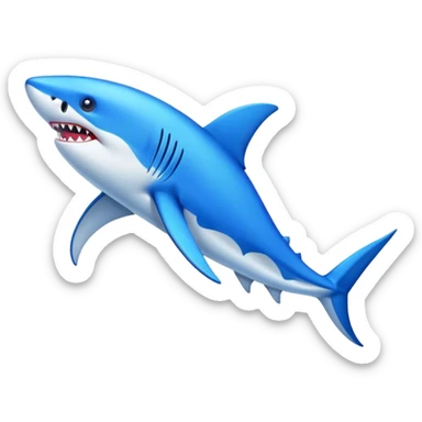 Tiburón azul con zapatillas azules  sticker