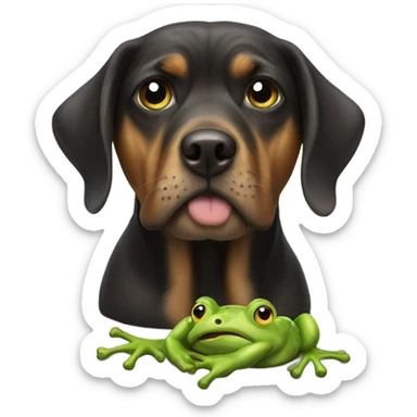 My dog ate a frog sticker