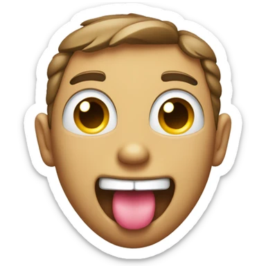 Wink tongue out face sticker