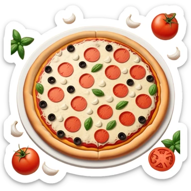 pizza margarita com calabresa e carne muito suculenta escorrendo sticker