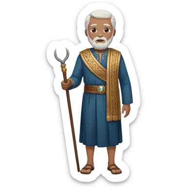 El anciano: persona noble y bondadosa, ropa normal es decir, ni de persona millonaria ni de persona sin dinero, pelo blanco, barba corta blanca. cuerpo entero de la época púnica sticker