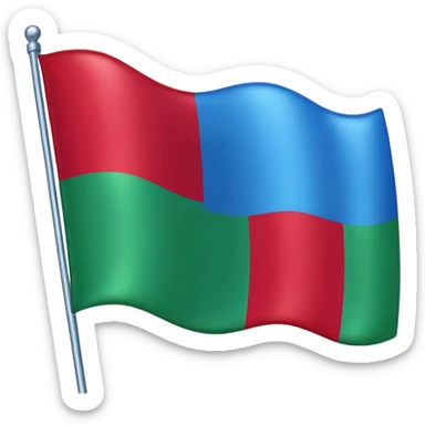 emoji flag with blue, crimson, and green vertical stripes in iOS style sticker