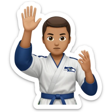 Karate Emoji with Seattle Seahawks sticker