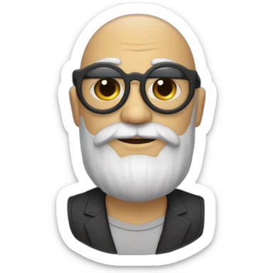 Homme chauve avec des lunettes et une barbe sticker
