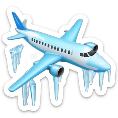 Frozen Airplane with icicles sticker