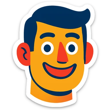 friendly male face smiling sticker