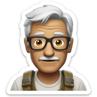 old guy playing fortnite sticker