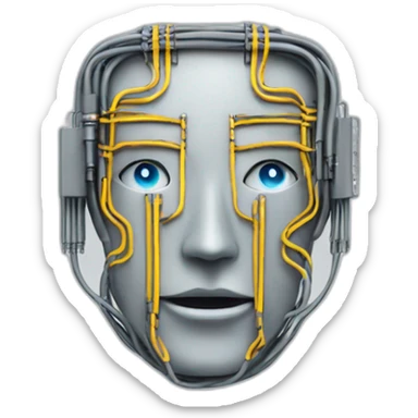 CIRCUIT WIRES IN SHAPE OF ROBOT FACE sticker