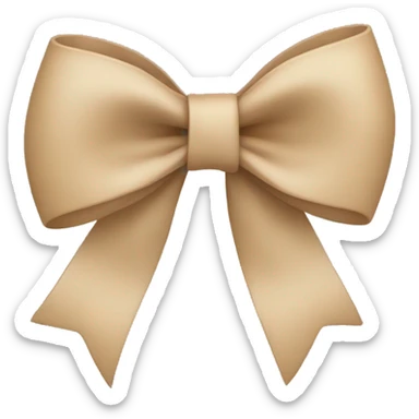Beige bow sticker