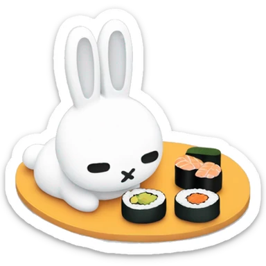miffy eating sushi sticker