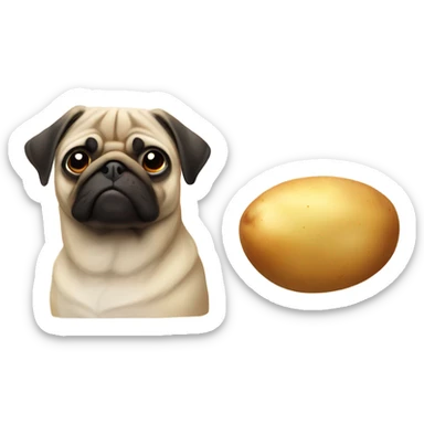 Pug dog and potatoe sticker
