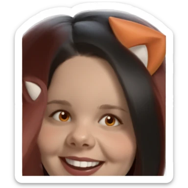 smiling girl with fox ears sticker