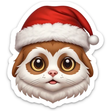 cute mogwai with a santa hat sticker
