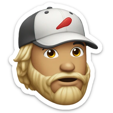 biting his lip with cap backwards sticker