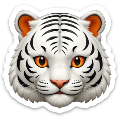 White tiger with a smile sticker