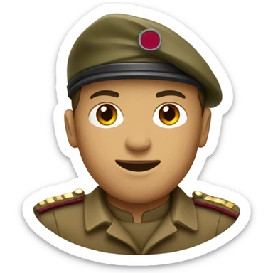 Saluting tan Soldier with maroon beret  sticker