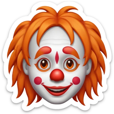 whatsapp clown emoji with long hair sticker
