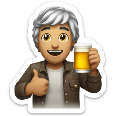 A human that Stands for a Beer Crazy sticker