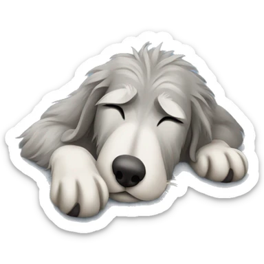  Irish wolfhound dog sleeping curled up sticker
