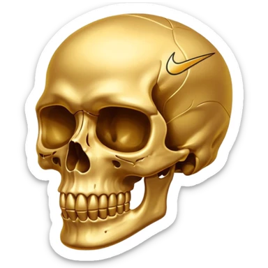 skull in gold nike  sticker