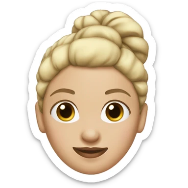 women white with blonde hair tied up in a bun sticker