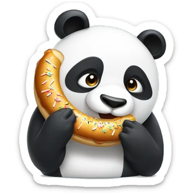 Panda with a donut head  sticker