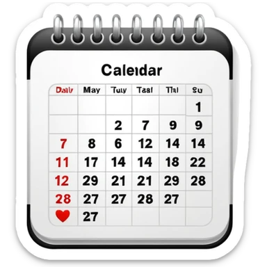 white daily date calendar sticker