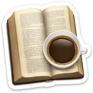 Open Bible with a cup of coffee next to it  sticker